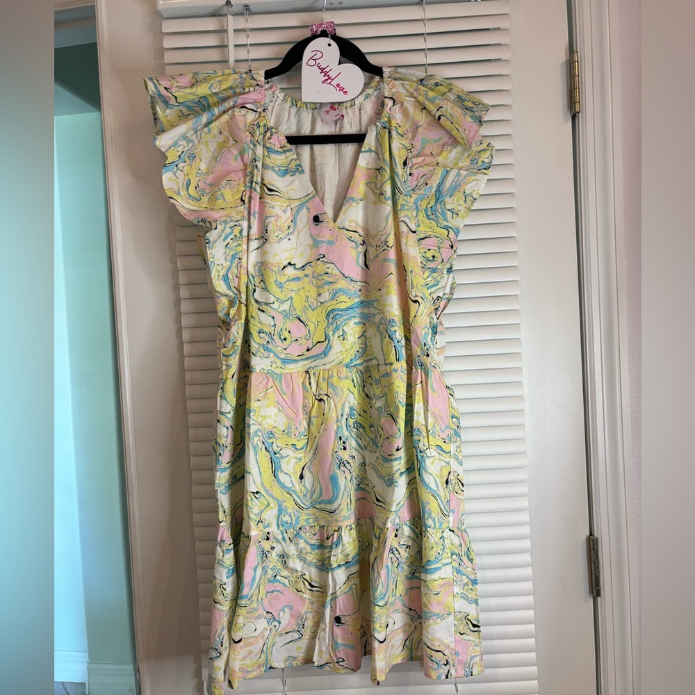Buddy Love Multicolor Ruffle Sleeve Dress